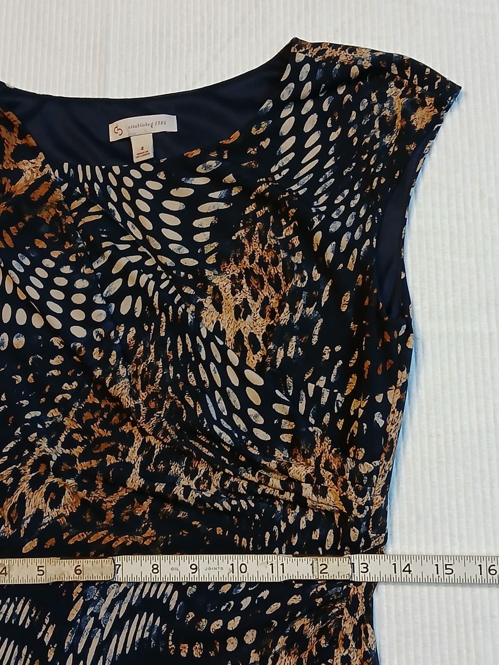 Dress Barn Women's Leopard Print Midi Dress Size 4 Wrap Style Bottom - Picture 4 of 9